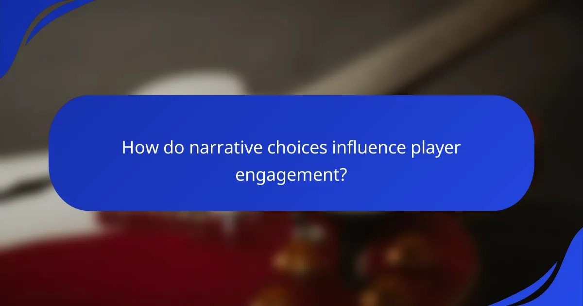 How do narrative choices influence player engagement?