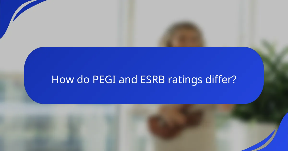 How do PEGI and ESRB ratings differ?