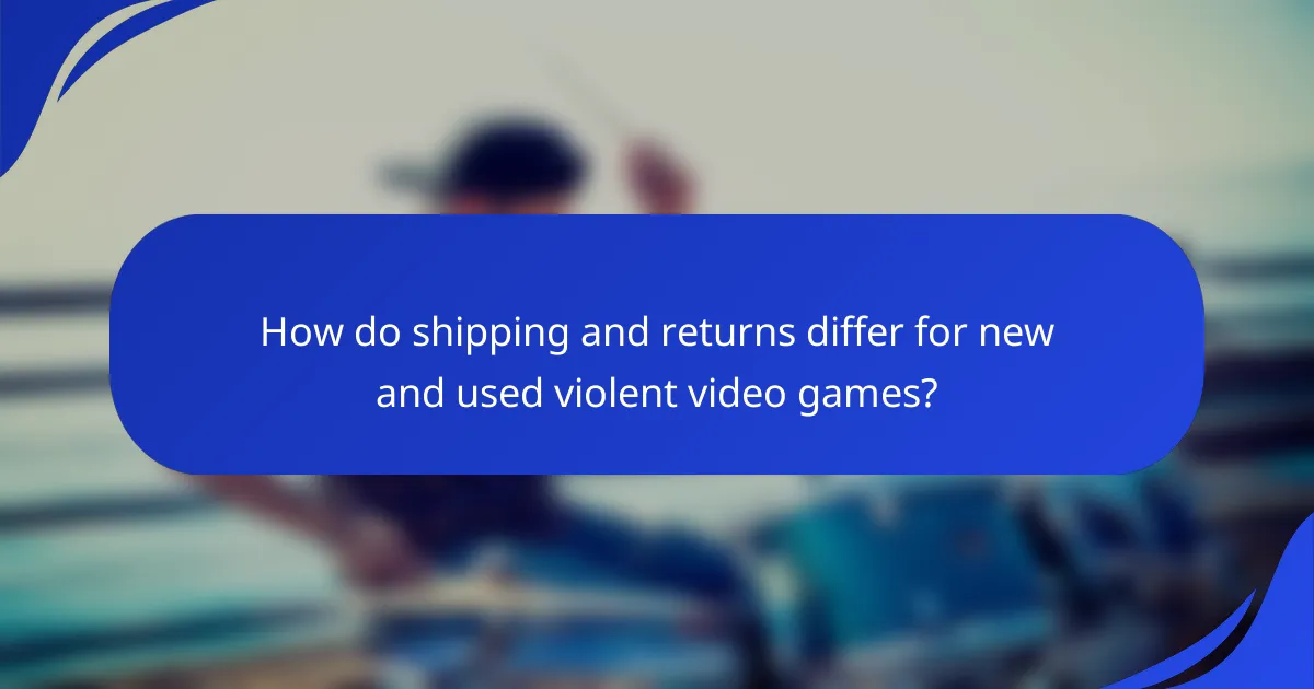 How do shipping and returns differ for new and used violent video games?