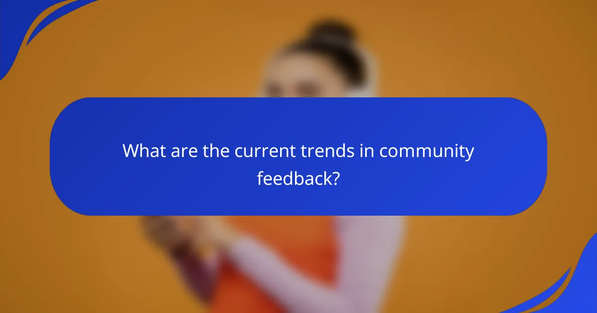 What are the current trends in community feedback?