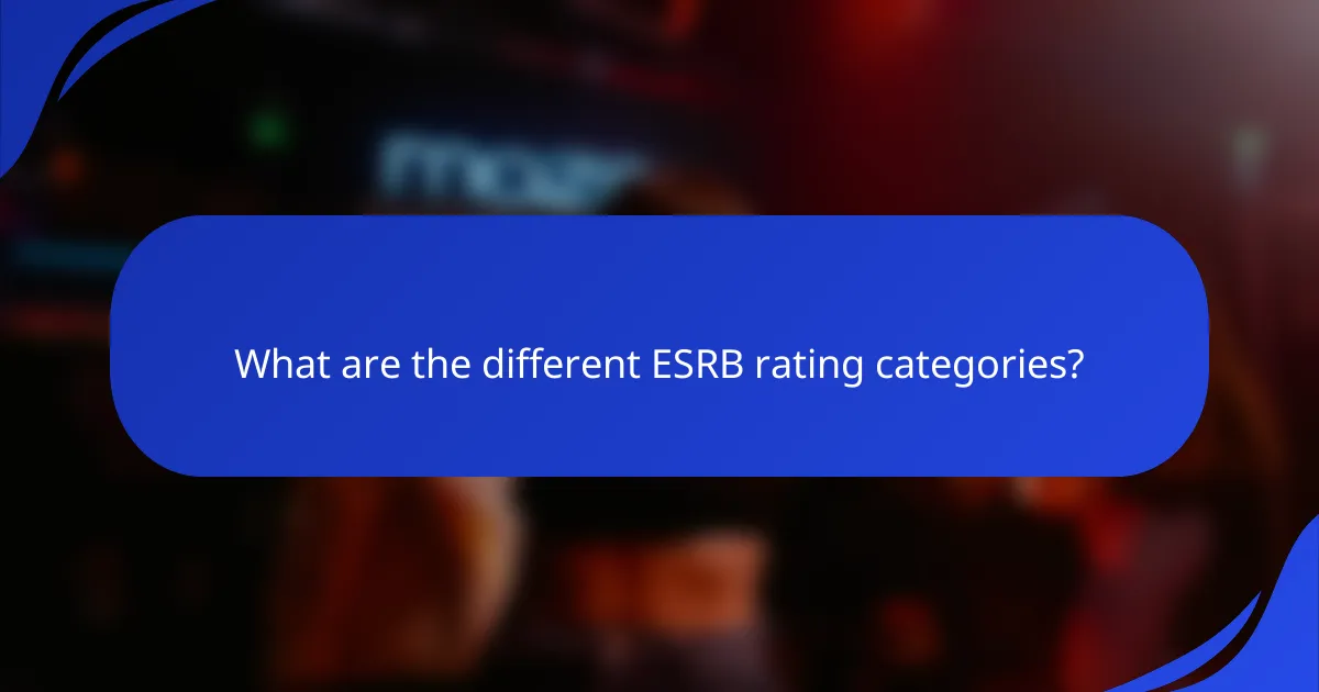 What are the different ESRB rating categories?